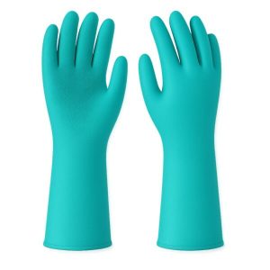 Guante de Nitrilo Flocado Verde Talla S-M-L-XL