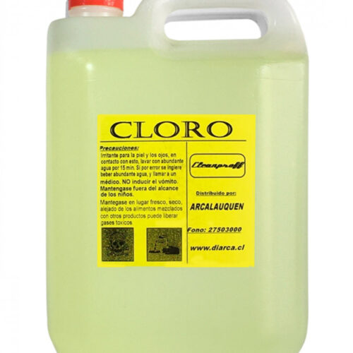 Cloro Hogar al 2,5% : 5 lts. Cloro Hogar al 2,5% / 5 lts.