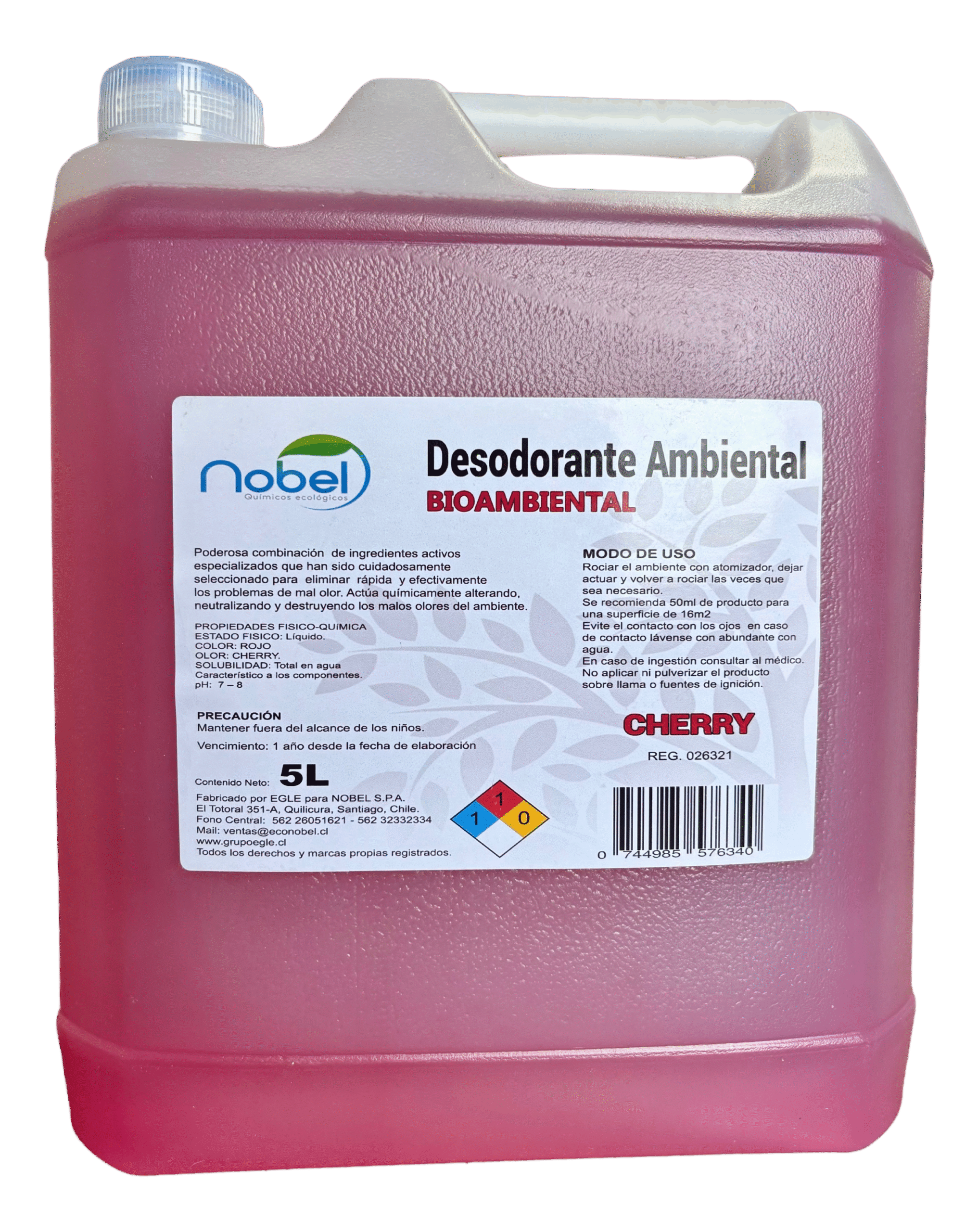 Desodorante Ambiental Cherry 5 lts. Desodorante Ambiental Cherry 5 lts.