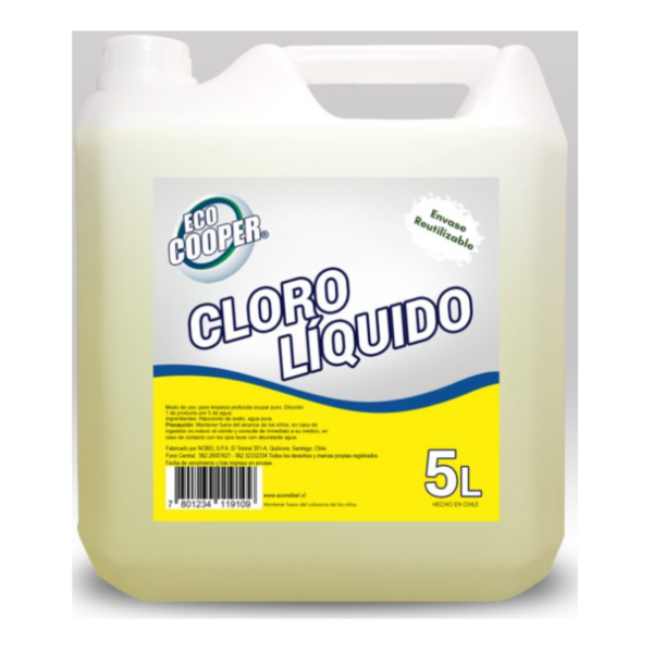 Cloro Hogar al 2,5% / 5 lts. Nobel Cloro Hogar al 2,5% / 5 lts. Nobel