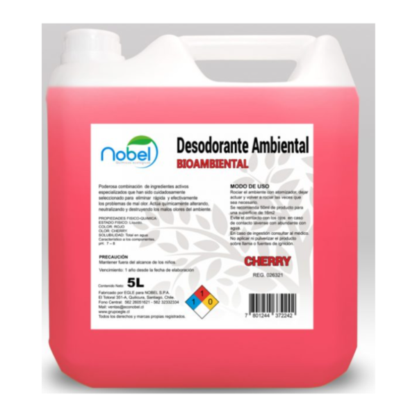 Desodorante Ambiental Cherry 5 lts. Nobel Desodorante Ambiental Cherry 5 lts. Nobel