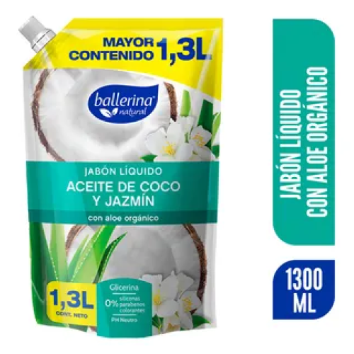 Jabón Líquido Aceite de Coco Ballerina 750 ml.