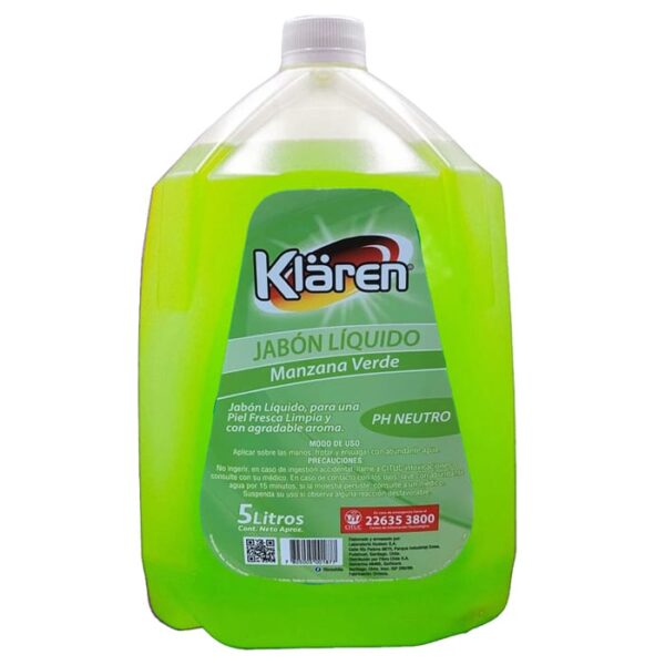 Jabón Líquido Manzana Klaren 5 lts.