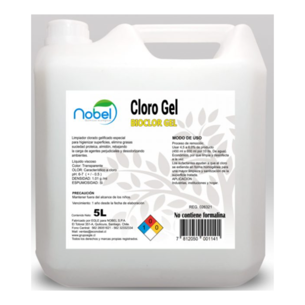 Cloro Gel 5 lts. Nobel